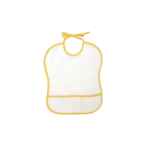 Sale Babero punto de cruz sin plastico amarillo Baberos