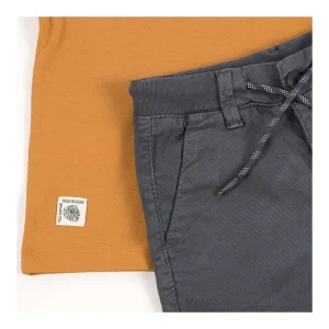 Outlet Camiseta raya y bermuda lino Conjuntos