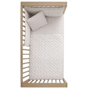 New Colcha + Protector Cuna 60 Branch Beige Edredón Y Protector