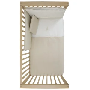 Fashion Colcha + Protector Cuna 60 Lino Beige Edredón Y Protector