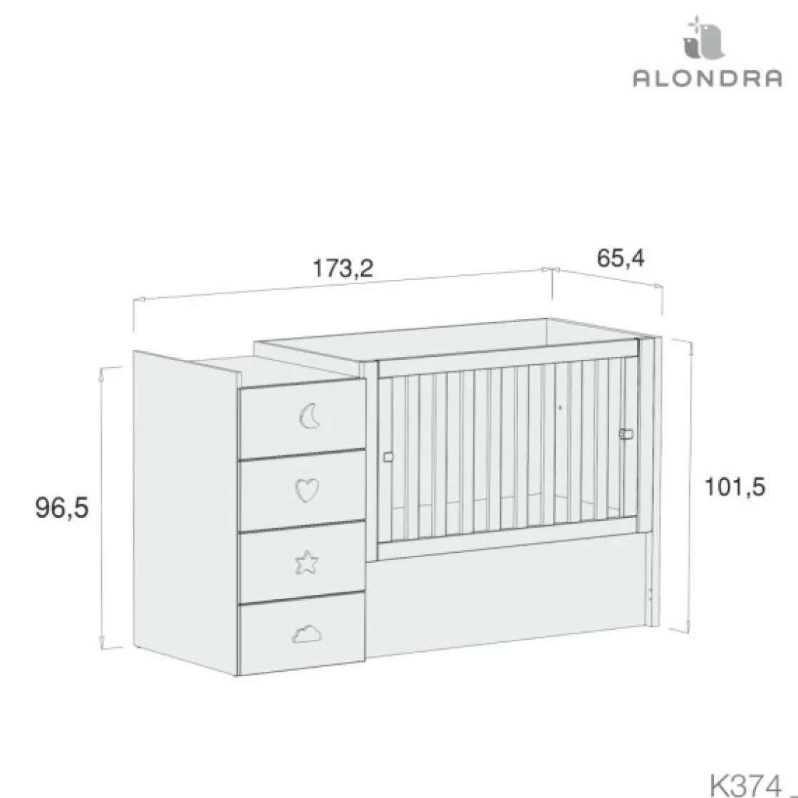 cuna_convertible_alondra__0-3.webp Clearance Cuna convertible Just Bubble 60x120 Cunas