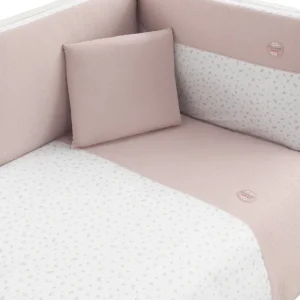 Sale Funda Nordica y Protector Cuna 60 Plumeti Rosa Edredón Y Protector