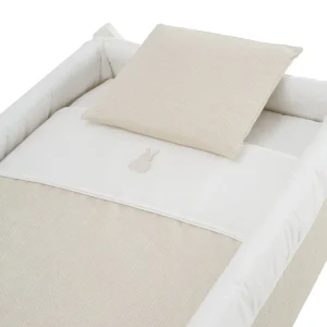 Clearance Minicuna Tijera Madera Lino Beige/Bco Minicunas