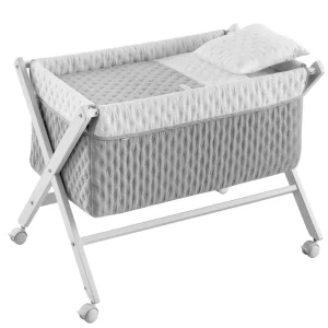 Sale Minicuna Tijera Madera Soft Gris/Bco Minicunas