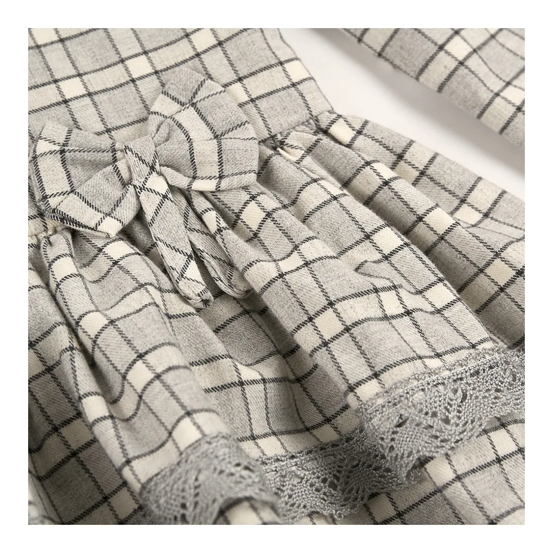 vestido_cuadros_lazo_bayo_1.webp Online Vestido cuadros lazo Vestidos