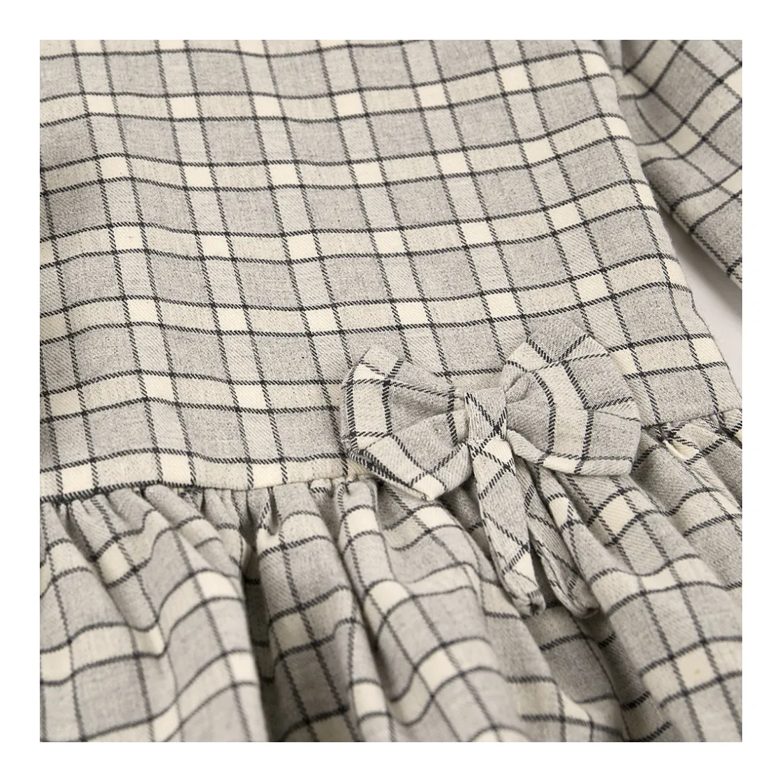 vestido_cuadros_lazo_bayo_3.webp Online Vestido cuadros lazo Vestidos