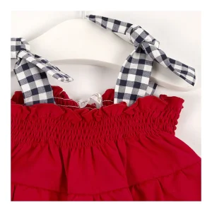 Outlet Vestido infantil volantes tirante Vichy Vestidos