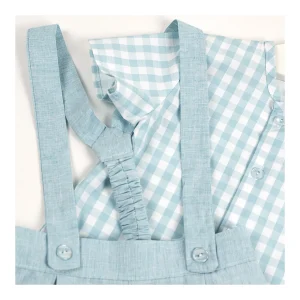 Sale Conjunto peto y camisa vichy Aqua Pololos Y Ranitas