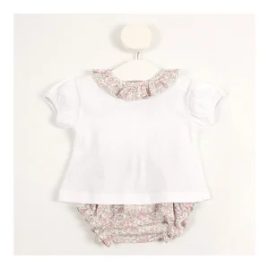Discount Conjunto ranita y blusa flores Pololos Y Ranitas