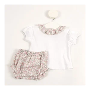 Discount Conjunto ranita y blusa flores Pololos Y Ranitas