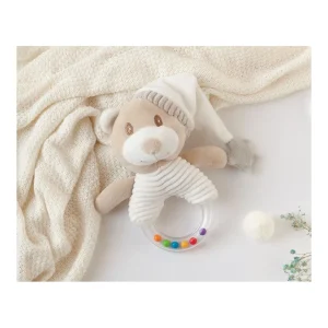 Best Peluche sonajero osito beige con gorro Juguetes