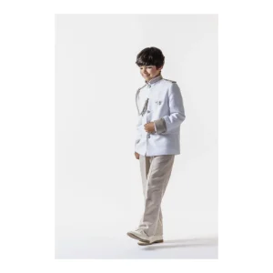 Online Traje de comunion almirante lino blanco con beige Bautizo, Ceremonia Y Comunión