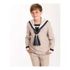 Sale Traje MUESTRARIO de comunion marinero lino beige Bautizo, Ceremonia Y Comunión