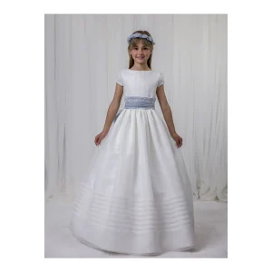 Sale Vestido comunion manga corta gasa Bautizo, Ceremonia Y Comunión