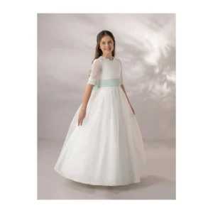 Discount Vestido comunion organza natural CARMY Bautizo, Ceremonia Y Comunión