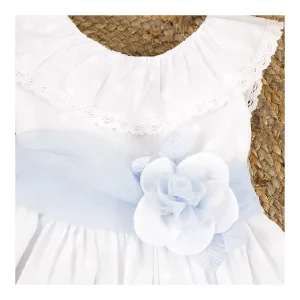 Sale Vestido volantes cinto flores Bautizo, Ceremonia Y Comunión